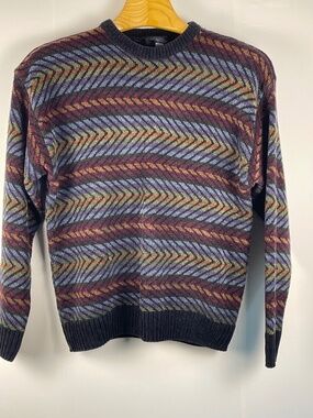 Vintage 90s Dockers Patterned Knit Crewneck Sweater Unisex Grandpa - Size Medium